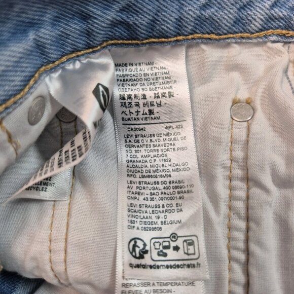 Levi's 501 Size 29 Women's HIGH Rise Ripped Distressed Jean Denim Shorts Blue 55 - Picture 6 of 8